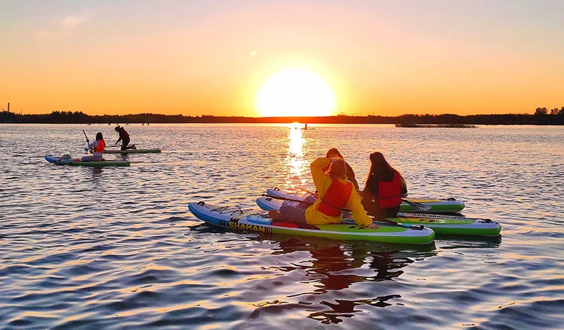 Катание на сапах на Каменном острове, Спб